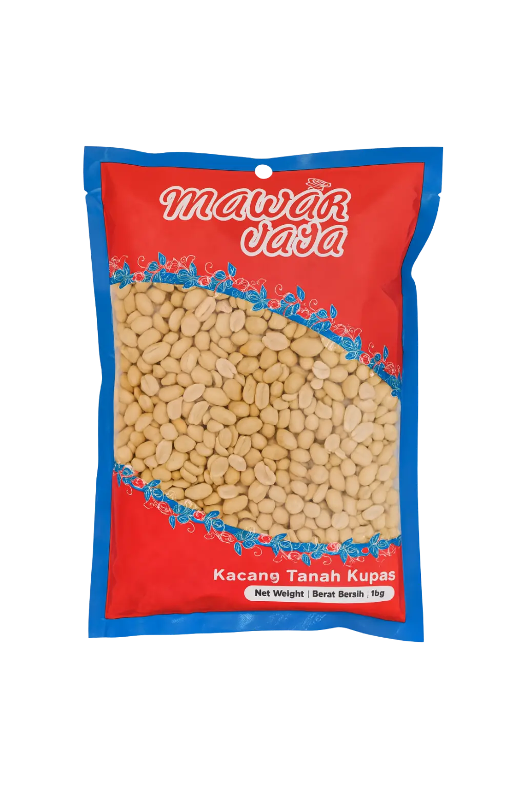 Kacang Tanah Kupas kemasan 500gr dan 1kg dari PT Mawar Jaya
