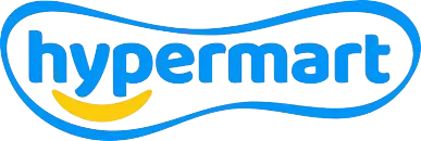Logo Hypermart, salah satu mitra distribusi PT Mawar Jaya di Indonesia.